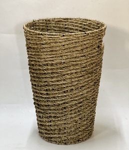Cesta de almacenamiento multiusos moderna ecológica con asa, círculo tejido a mano, algas marinas naturales, ayuda a mantener el hogar ordenado - Product Image 1