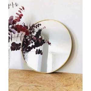 Espejo de pared moderno, espejo de pared único, espejo de pared redondo, marco de madera de roble macizo, sala de estar espejo para, espejo de pared grande - Product Image 5