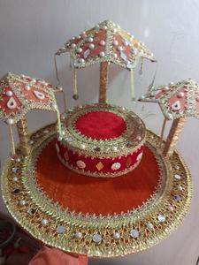2025 Mehndi Wedding Thaal For Plates <b>Gifts</b> Basket Home Made Wedding Tray Top Selling Mehndi Decoration Basket OEM Serviced - Product Image 2
