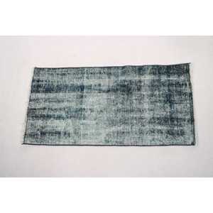 Alfombra Vintage, Pequeña Alfombra Turca de 1.6x3.2 pies, Alfombra de Lana con Puntos Azules y Grises - Product Image 5