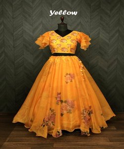 Opulent Wedding Lehenga Choli: Lujoso juego Gherdaar Lehenga Choli para ropa nupcial India Conjuntos convenientes de una pieza - Product Image 6