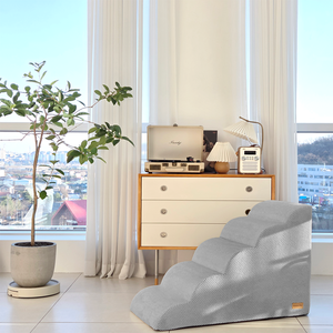 [AllmioPet] Escaleras para Mascotas de 5 Peldaños de Tela Cloud, Color Gris AMP 5 GR, Escalones Interiores para Perros y Gatos para Subir Cómodamente a Muebles y Cuidar las Articulaciones - Product Image 4