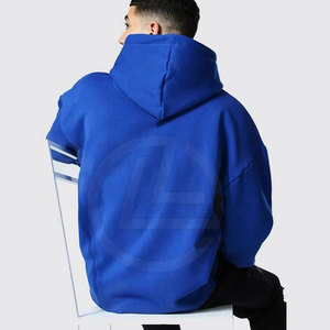 Sudadera con capucha Street Style Raw Hem con hombros caídos y diseño recortado sin terminar Sudadera con capucha de gran tamaño con detalles de dobladillo crudo - Product Image 2