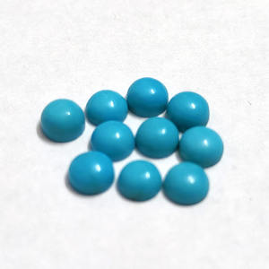 Turquoise naturelle 5mm cabochon rond 0.53 cts belle au bois dormant turquoise cabine ronde pierre lâche qualité best-seller pierres précieuses en vrac - Product Image 3