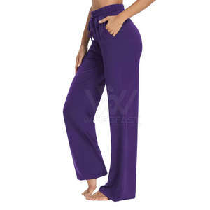 Private Label Solid Color Women Flare <b>Trousers</b> Side Pockets Wholesale Flare <b>Trousers</b> For Sale - Product Image 4