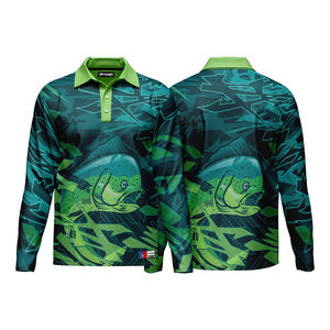 Camiseta Polo de Manga Larga con Protección Solar UPF 50, Transpirable, Antibacteriana, de Secado Rápido, con Estampado por Sublimación y Logotipo Personalizado para Pesca - Product Image 4