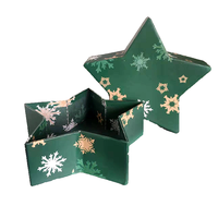 Boîte à bijoux en forme d'étoile gris vert foncé Boîte cadeau en matériau recyclé rigide avec stratification mate pour l'emballage des bijoux