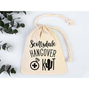 100% Cotton <b>Drawstring</b> <b>Pouches</b>-Hangover Recovery Kit Bags for Events Gift Idea - Product Image 4
