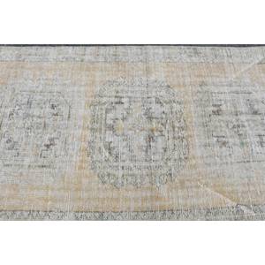 Tapis en laine turque vintage de 39x113 pieds, tapis de salon à tissage plat en patchwork beige et bleu avec support en latex pour décorations - Product Image 5