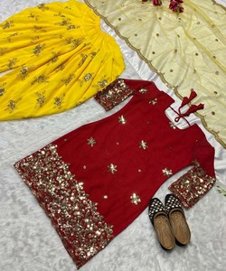 Saris de mujer India Georgette de diseño de encaje Patti Work Saree con blusa sin costuras precio al por mayor Ropa Étnica ApparelGarment - Product Image 2