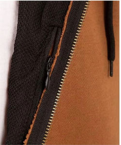 Sweat à capuche zippé 100% coton vierge surdimensionné pour hommes impression personnalisée motif solide matériau polaire pour l'hiver - Product Image 4