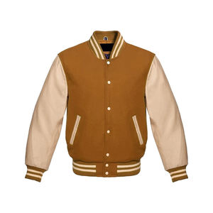 Blouson aviateur en laine de haute qualité pour hommes et femmes, logo personnalisé, vente en gros, blouson universitaire grande taille avec cuir - Product Image 1