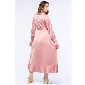 Vestido cruzado de mujer de manga larga de elección de calidad cómodo estilo de fiesta de talla grande OEM ODM personalizado con logotipo en la espalda - Product Image 4