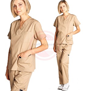 Uniformes de enfermera de hospital Conjuntos de Top y pantalón 2 piezas Cuello en V Enfermería Médico Scrub para hombres y mujeres - Product Image 2