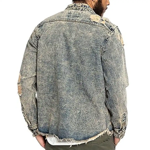 Derniers modèles de manteaux stylés en denim avec impression au dos pour hommes - Product Image 5