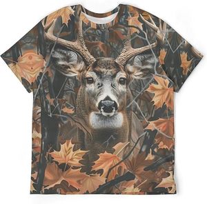 Camiseta de caza Camisetas de manga corta informales con estampado de animales para hombre - Product Image 1