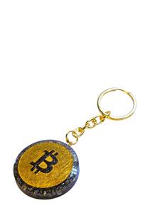 Wholesale High Quality Gemstone Pyrite Bit Coin Gold-Plated Keyrings <b>Orgonite</b> Agate Keychains Buy From Amayra Crystal Exports - Product Image 5