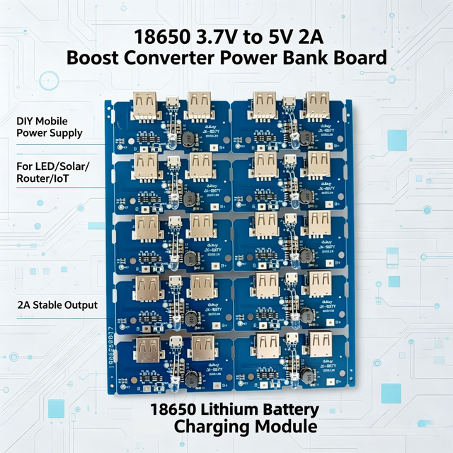 Lithium Battery Charger Module 3 7V to 5V 2A 18650 Boost Converter Board DIY Power Bank Charging Board Mobile Power Supply PCB