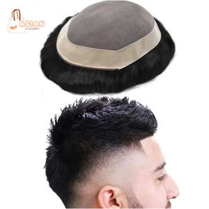 Perruques de cheveux humains pour hommes respirant Invisible cheveux courts perruque pour hommes avec fil de cheveux réels peut être teint et coiffé - Product Image 2