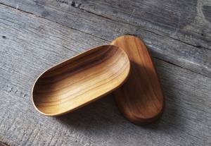 Bandeja de madera ovalada de Caoba Africana moderna hecha a mano - Product Image 4