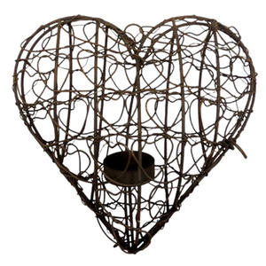 Wholesale Metal Heart Shaped T Light Holder Set of 2 Marble <b>Grey</b> Color Hanging <b>Candle</b> Holder for Home Decor Handmade - Product Image 2