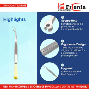 Pinzas de sutura de maíz Fórceps de sutura fácil chapados en oro angular - Product Image 3