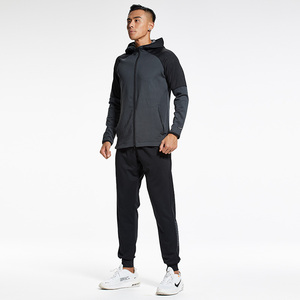 Chándal con cremallera para hombre, dos piezas, entrenamiento, gimnasio, nuevo chándal elástico para correr de fútbol para hombre, conjunto de 2 piezas, talla Pluz de alta calidad - Product Image 3