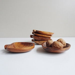 El mejor regalo de Navidad pequeño plato de Brownie de madera de acacia juego de vajilla rústica platos para servir pasteles de madera - Product Image 4