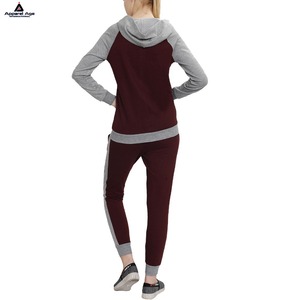 Ensemble de vêtements de sport deux pièces léger pour femmes taille haute veste à glissière avec col à capuche pantalon confortable fermeture à glissière complète - Product Image 2