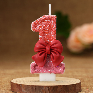 เทียนวันเกิดพร้อมโบว์สีแดงขนาดเล็กสำหรับตกแต่งเค้กงานปาร์ตี้ - Product Image 6