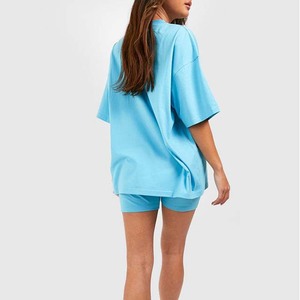 Ensemble Streetwear pour femmes ample 100% coton décontracté 2 pièces ensemble femmes léger Quickdry respirant Logo personnalisé - Product Image 2