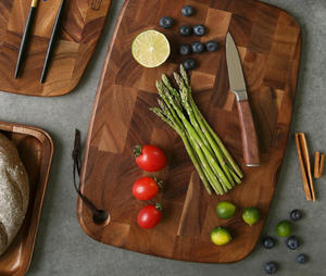 Chất lượng cao Gỗ keo cuối hạt thớt tùy chỉnh chữ lồng hình bầu dục treo bảng cho đồ dùng nhà bếp rô thiết kế - Product Image 6