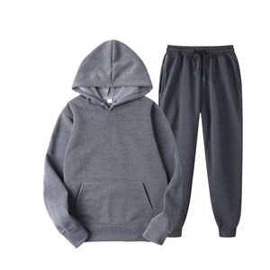 Conjuntos deportivos de gimnasio para hombre hechos a medida, ropa de calle de alta calidad, chándales grises con logotipo para deportes de invierno - Product Image 1