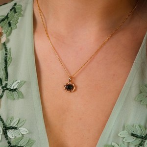 Collar de Ágata Musgosa, Plata de Ley 925, Chapado en Oro de 14K, Joyería Vintage, Regalo de Aniversario, para Niños y Mujeres - Product Image 5