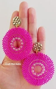 2025 New Year Gifts Cute Luxury Women's Red Bow Flower Pendant Beaded Crystals <b>Stud</b> Earrings Imitation Pearl Christian Wholesale - Product Image 3