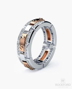 Customizable <b>Men's</b>/Unisex 925 Silver <b>for</b> Certified Hip Hop Rapper Bust <b>Ring</b> with Moissanite Bezel-Wedding Gift Rose White - Product Image 2