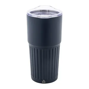 Bicchiere Termico Alto in Acciaio Inossidabile con Effetto Striato, Tazza Termica Sostenibile - Product Image 1