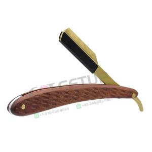 Navaja de Afeitar Profesional de Alta Calidad para Barbería, Vintage, de Acero Inoxidable, Plegable, con Soporte y Mango de Madera para Hombres - Product Image 5