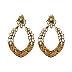 Kriaa ต่างหูตุ้งติ้งชุบทองโบราณของสะสม1312008แบบออสเตรีย - Product Image 1