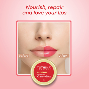 Baume à lèvres hydratant teinté bio Yuthika, gloss cerise 5g, répare les lèvres sèches et abîmées, huiles naturelles, hydraté, lisse, pot - Product Image 5