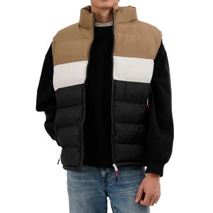 Chaleco Acolchado con Cuello Alto, Cierre de Cremallera, Resistente al Viento, Informal, de Invierno, Color Sólido, Exterior de Poliéster, Largo Regular - Product Image 1