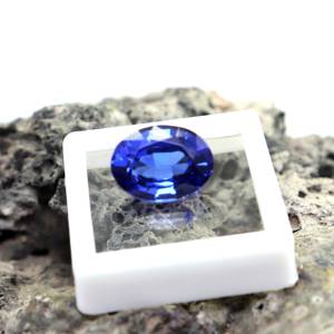 Tanzanite แท้จากภูเขา Kilimanjaro 10.25 CTS หินรูปไข่สีฟ้าเข้มอัญมณีแทนซาเน่หลวม Tanzanite APT สำหรับเครื่องประดับแหวน - Product Image 1