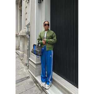 เสื้อแจ็คเก็ตบอมเบอร์แบบมีซี่โครงยี่ห้อ Michonne รุ่น 7059 -08 สำหรับฤดูใบไม้ร่วง - Product Image 1