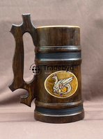 Mug en bois artisanal, style classique, écologique et réutilisable, avec poignée intégrée, pour cadeaux d'affaires par Tradebyd