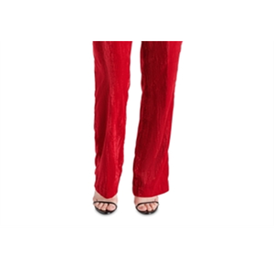 Pantaloni Casual da Donna Steve Madden Mercer in Velluto Stropicciato, Rossi, Vita Media, XL, Traspiranti con Chiusura Elastica - Product Image 6