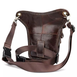 Cuero hombres diseño Casual café clásico hombro Sling Bag moda viaje Fanny cintura cinturón paquete pierna bolsa - Product Image 3