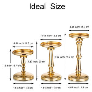 Bougeoir pilier en métal élégant plaqué or brillant pour l'événement à la maison et les piliers de bougie décoratifs de table de Noël - Product Image 6