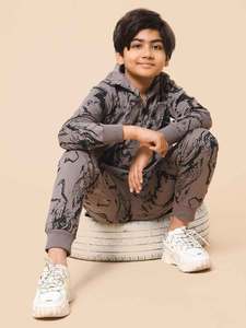100% coton sweat à capuche personnalisé costumes deux pièces petit bébé adolescent âges sweats à capuche pleine sublimation survêtement pour les garçons d'âge adolescent - Product Image 5