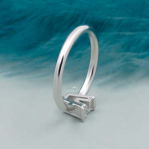 Bague en diamant en forme de V, bagues de fiançailles géométriques avec diamants créés en laboratoire - Product Image 5