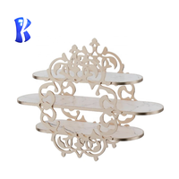 Présentoirs à dessert surélevés pour buffet, design floral, supports de gâteaux dorés pour mariage